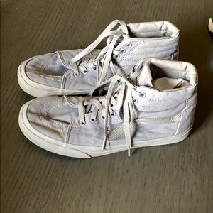 Solid gray Vans high top sk8 shoe men’s 9.5